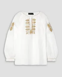 Nili Lotan Lanette embroidered ramie blouse - White White