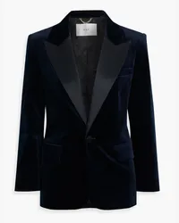 A.L.C. Darvin II satin-trimmed cotton-blend velvet blazer - Blue Blue