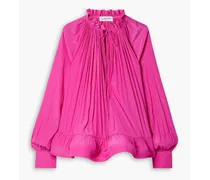 Ruffled gathered voile blouse - Pink