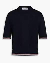 Thom Browne Pointelle-knit cotton sweater - Blue Blue