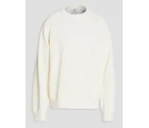 Intarsia cotton-blend sweater - White