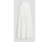 Alice Olivia - Reise broderie anglaise cotton maxi skirt - White