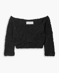 Mara Hoffman Aja cropped popcorn TENCEL™ Lyocell top - Black Black