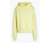Logo-embroidered fleece hoodie - Yellow