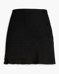 Sandro Pleated tweed mini skirt - Black Black