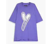 Logo-print stretch-cotton jersey T-shirt - Purple