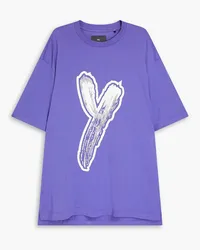 Y-3 Logo-print stretch-cotton jersey T-shirt - Purple Purple