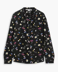 Stella McCartney Floral-print silk crepe de chine blouse - Black Black