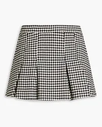 RED Valentino Skirt-effect houndstooth tweed shorts - Black Black