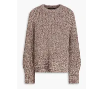 Marled wool-blend sweater - Burgundy