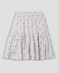 BATSHEVA Laura Ashley Amy tiered floral-print cotton-poplin mini skirt - White White