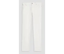 Slim-fit linen-blend pants - White