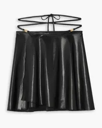 Versace Brinata embellished stretch-lamé mini wrap skirt - Black Black