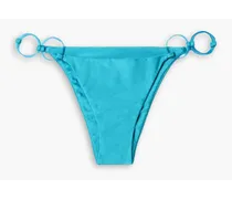 Zoey embellished low-rise bikini briefs - Blue