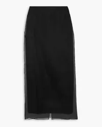 GAUGE81 Lotes cotton and organza maxi skirt - Black Black