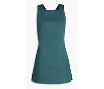 Cotton drill mini dress - Blue