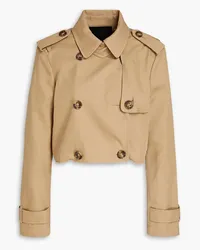 RED Valentino Cropped double-breasted cotton-blend twill jacket - Neutral Neutral