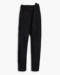 RED Valentino Belted twill tapered pants - Black Black