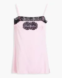 Dolce & Gabbana Lace-trimmed satin-crepe camisole - Purple Purple