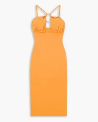 Jacquemus Bikini cutout stretch-twill midi dress - Orange Orange