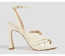 Lavendar twisted leather sandals - White
