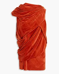 Rick Owens Draped velvet top - Orange Orange