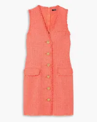 Balmain Button-embellished tweed mini dress - Orange Orange