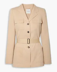 Lafayette148 Knox belted abaca and cotton-blend twill jacket - Neutral Neutral