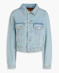 Paco Rabanne Cropped studded denim jacket - Blue Blue