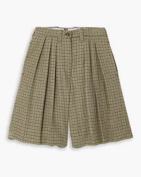 Giuliva Heritage Collection The Victoria pleated houndstooth wool shorts - Neutral Neutral