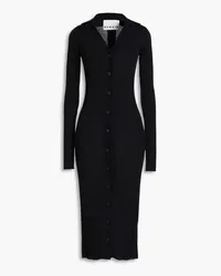 ROTATE Birger Christensen Blazer ribbed wool midi dress - Blue Blue