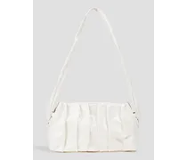 Pleated leather shoulder bag - White