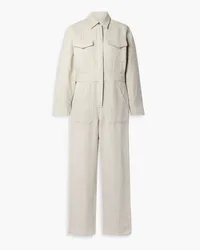 Rivet Utility Powerhouse herringbone linen and cotton-blend jumpsuit - White White