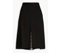 Lace-paneled crepe skirt - Black