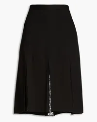 Moschino Lace-paneled crepe skirt - Black Black