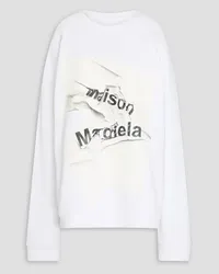 Maison Margiela Printed French cotton-terry sweatshirt - White White