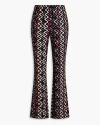 Missoni Crochet-knit wool-blend flared pants - Black Black