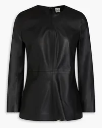 Totême Leather top - Black Black