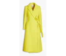 Brushed wool-blend coat - Yellow