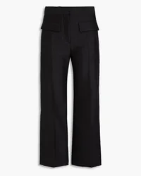 MSGM Cropped twill straight-leg pants - Black Black