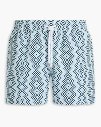 Frescobol Carioca Short-length printed swim shorts - Blue Blue