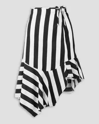 Marques ' Almeida Asymmetric striped cotton-voile skirt - White White