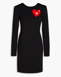 Moschino Appliquéd crepe mini dress - Black Black