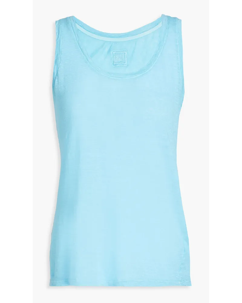 120% Lino Slub linen-jersey tank - Blue Blue