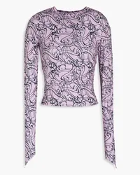 Maisie Wilen Printed stretch-jersey top - Purple Purple