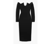 Bessy off-the-shoulder embellished stretch-crepe midi dress - Black