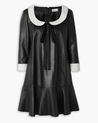 RED Valentino Leather mini dress - Black Black