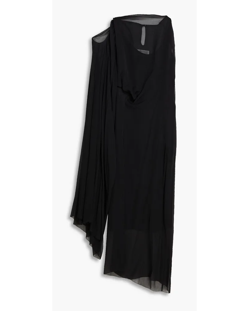 Maison Margiela Layered chiffon midi dress - Black Black