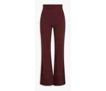Lydie merino wool-blend flared pants - Burgundy