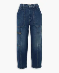 Mother Cropped high-rise straight-leg cargo jeans - Blue Blue